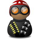 night,vision,red,helmet,black icon