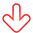 arrow, basic, down, red icon