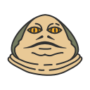 frog, jabba the hutt, starwars, toad svg vector icon