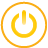 basic, button, power, yellow icon