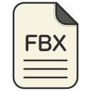 document, fbx, file, file 3d, format, type svg vector icon