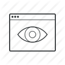 browser, eye, look, view, visibility, visible, watch icon