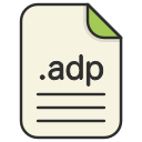adp, document, extension, file, format, type, web svg vector icon