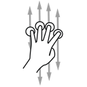 finger, four, gestureworks, scroll icon