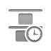 distribute,vertical,top,clock icon
