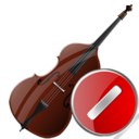 contrabass,cancel,instrument,stop,no,close icon