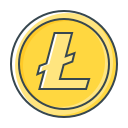 coin, cryptocurrency, litecoin, ltc svg vector icon