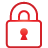 basic, lock, red icon