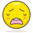 1, face, weary svg vector icon