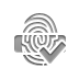 fingerprint,reader,checkmark icon