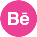 behance, media, pink, round, social icon