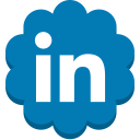 flower, linckedin, media, round, social svg vector icon