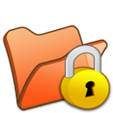 folder, locked, orange icon