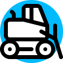 bulldozer, digger, excavator svg vector icon