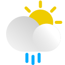 cloud, day, forecast, rain, rainy, sun, weather svg vector icon