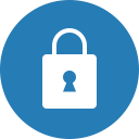 blue, circle, lock, privacy, safe, secure, security svg vector icon