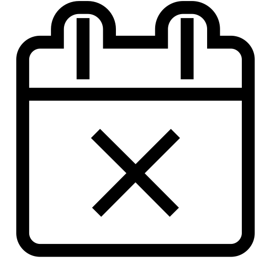 Calendar Times O svg vector icon