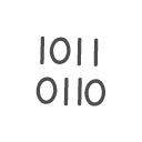 binary, words icon