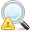 search, warning icon