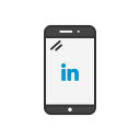 linkedin, mobile, phone, social media svg vector icon