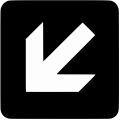 arrow, down, left svg vector icon
