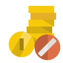 coin,cancel icon