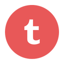 circular, modern, red, t, tumblr icon
