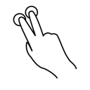 finger, gestureworks, tap, two icon