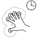 finger, five, gestureworks, hold icon