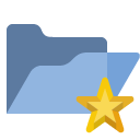 open,folder,star icon
