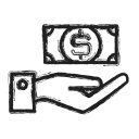 business, hand, money, on svg vector icon