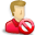 delete, red, user icon