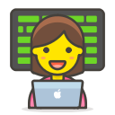 1, technologist, woman svg vector icon