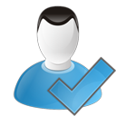 check, user icon