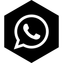 hexagon, media, social, whatsapp svg vector icon