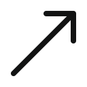 arrow, diagonal, diagonalarrowupright, right arrow, top arrow, up arrow svg vector icon