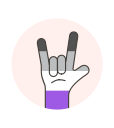 asexual, flag, hand, rock svg vector icon