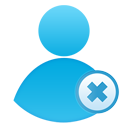 delete, user icon