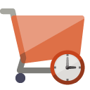 shopping,cart,clock icon
