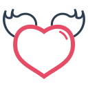 heart, heart2, love, valentine, valentine's day, wings svg vector icon