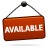 available, red, sign icon