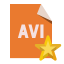 file,format,avi,star icon