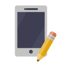 phone,pencil icon