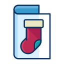 card, christmas, clothing, sock, stocking svg vector icon