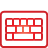 basic, keyboard, red icon