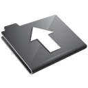 arrow, folder, grey, up icon