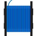 3d print, blue, filament, spool svg vector icon