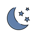 meteorology, moon, night, sign, stars, weather svg vector icon