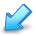 arrow, down, left icon