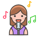 2, singer, woman svg vector icon